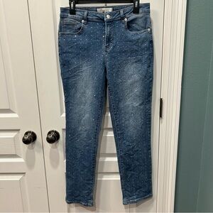 Cato Collection Limited Edition Women’s Rhinestone Straight Leg Jeans Size 8